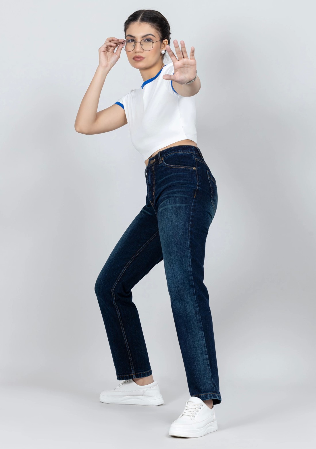 Blue Straight Fit Women's Jeans