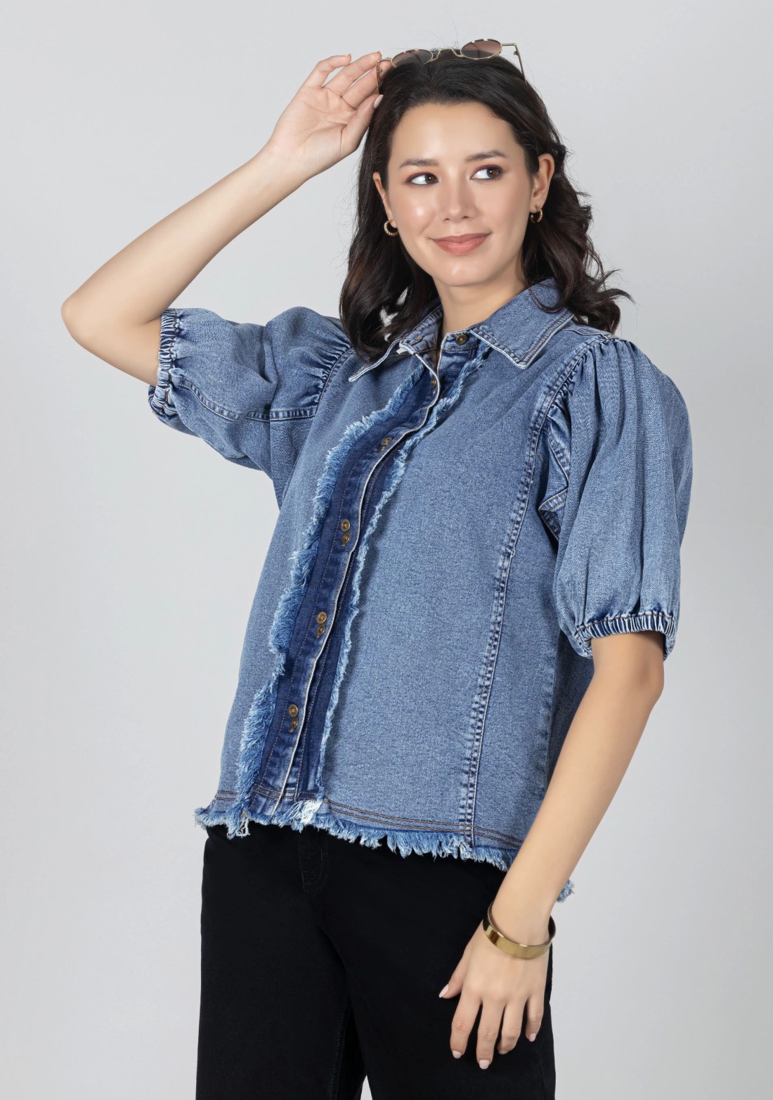 Blue Relaxed Fit Denim Shirt