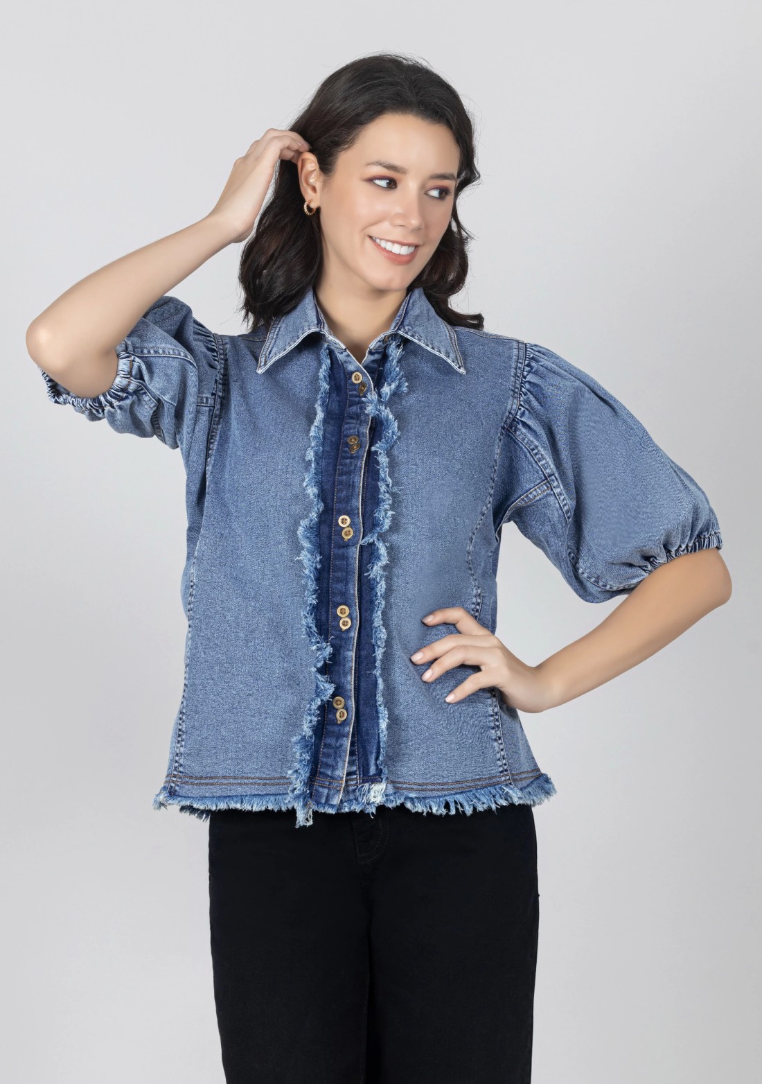 Blue Relaxed Fit Denim Shirt