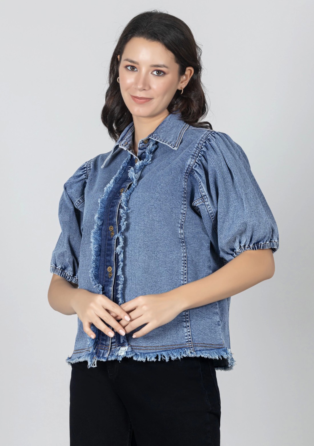 Blue Relaxed Fit Denim Shirt