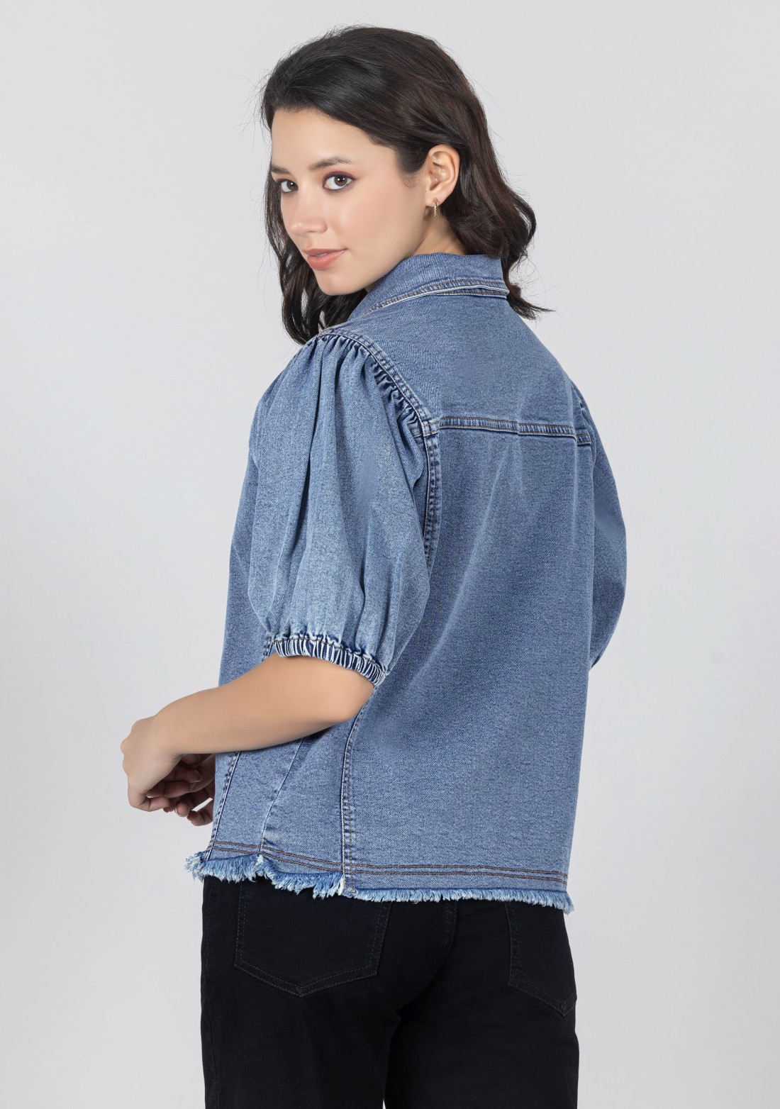 Blue Relaxed Fit Denim Shirt