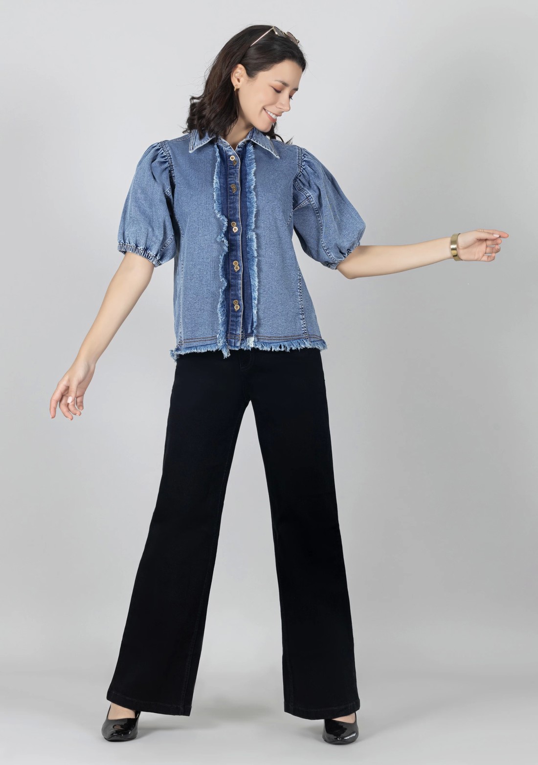 Blue Relaxed Fit Denim Shirt