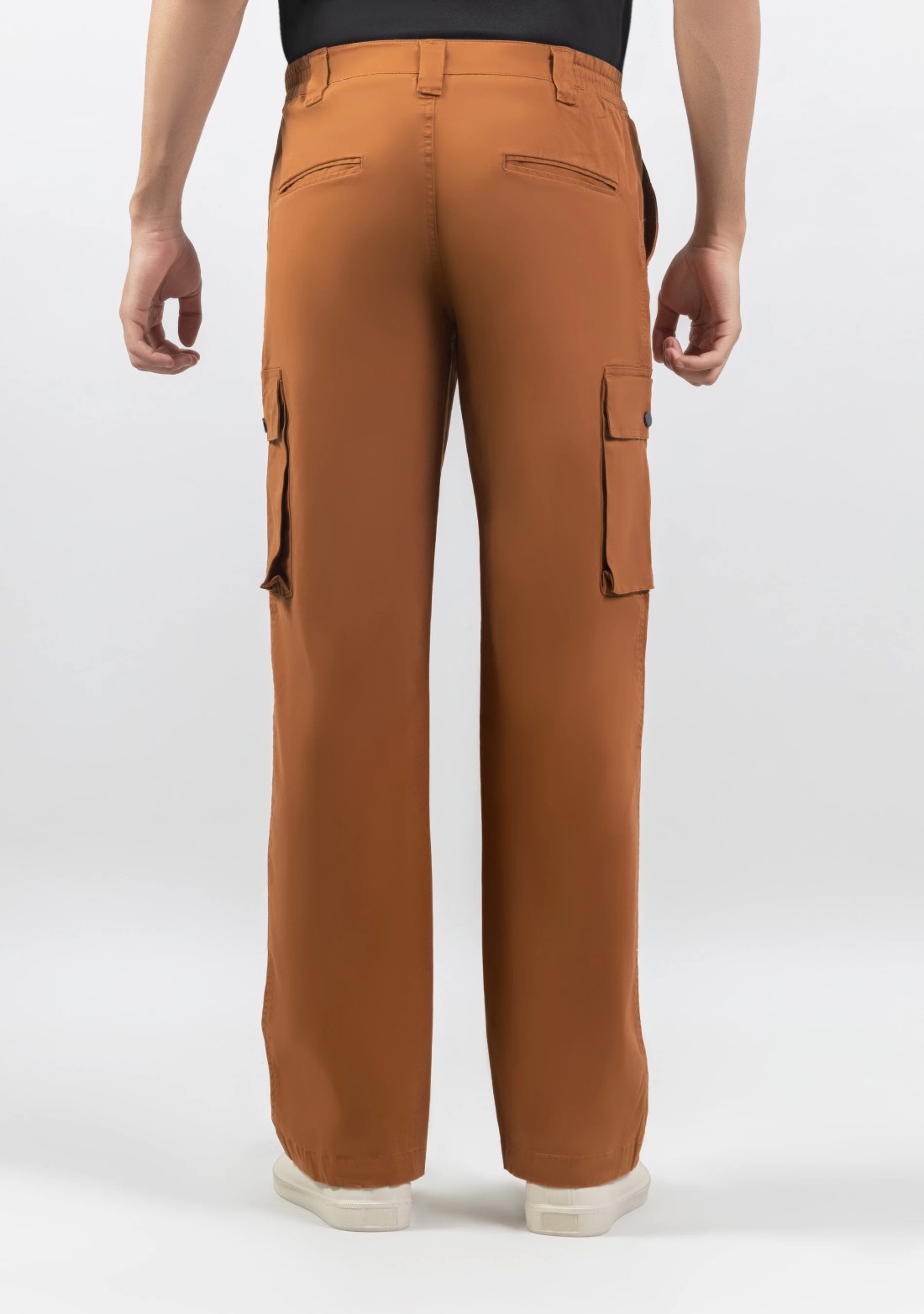 Mahogany Brown Wide Leg Men’s Casual Cotton Trousers