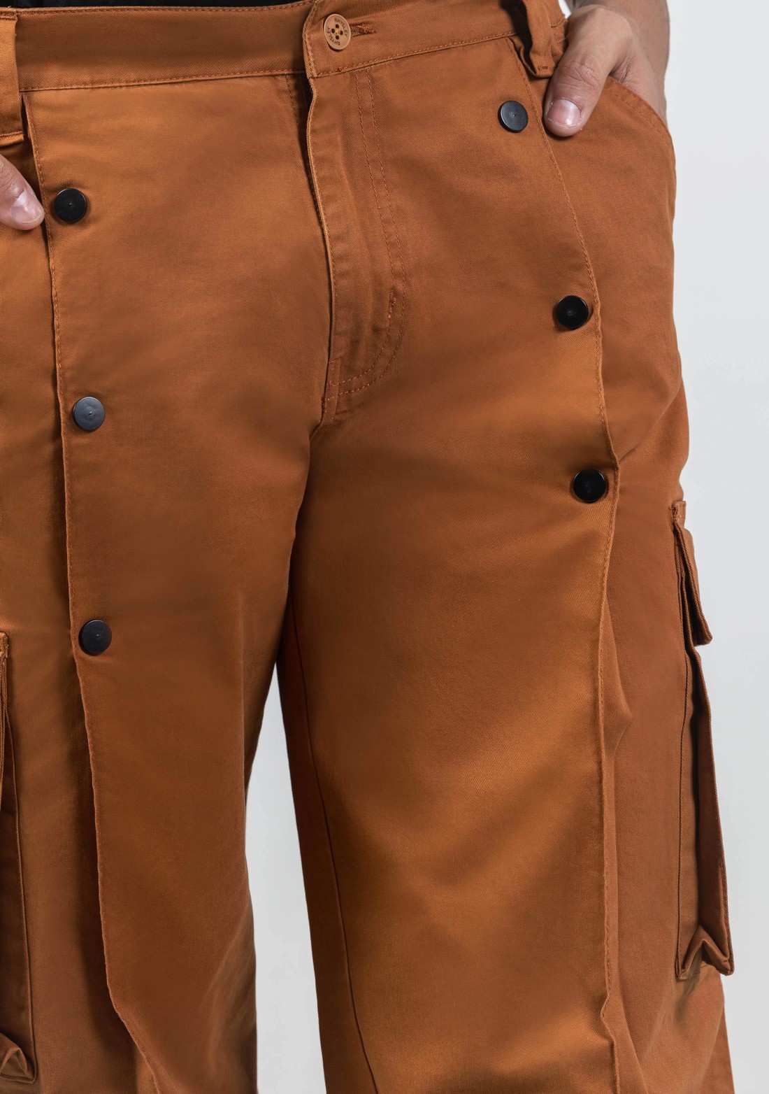 Mahogany Brown Wide Leg Men’s Casual Cotton Trousers