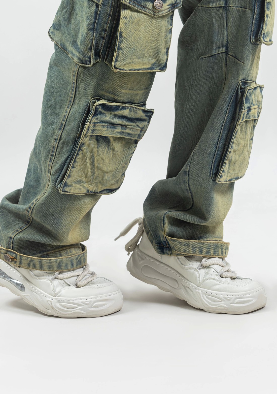 Yellowish Blue Wide Leg Men's Jeans