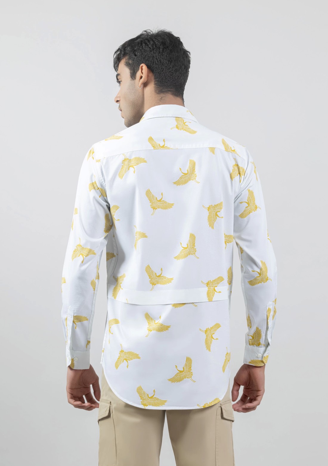 White Flamingo Printed Regular Fit Casual Shirt