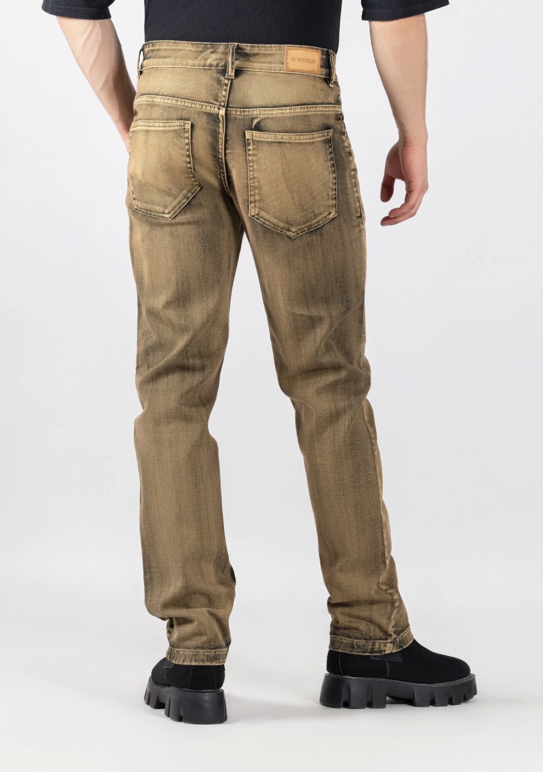 Caramel Brown Vintage Regular Fit Men's Jeans