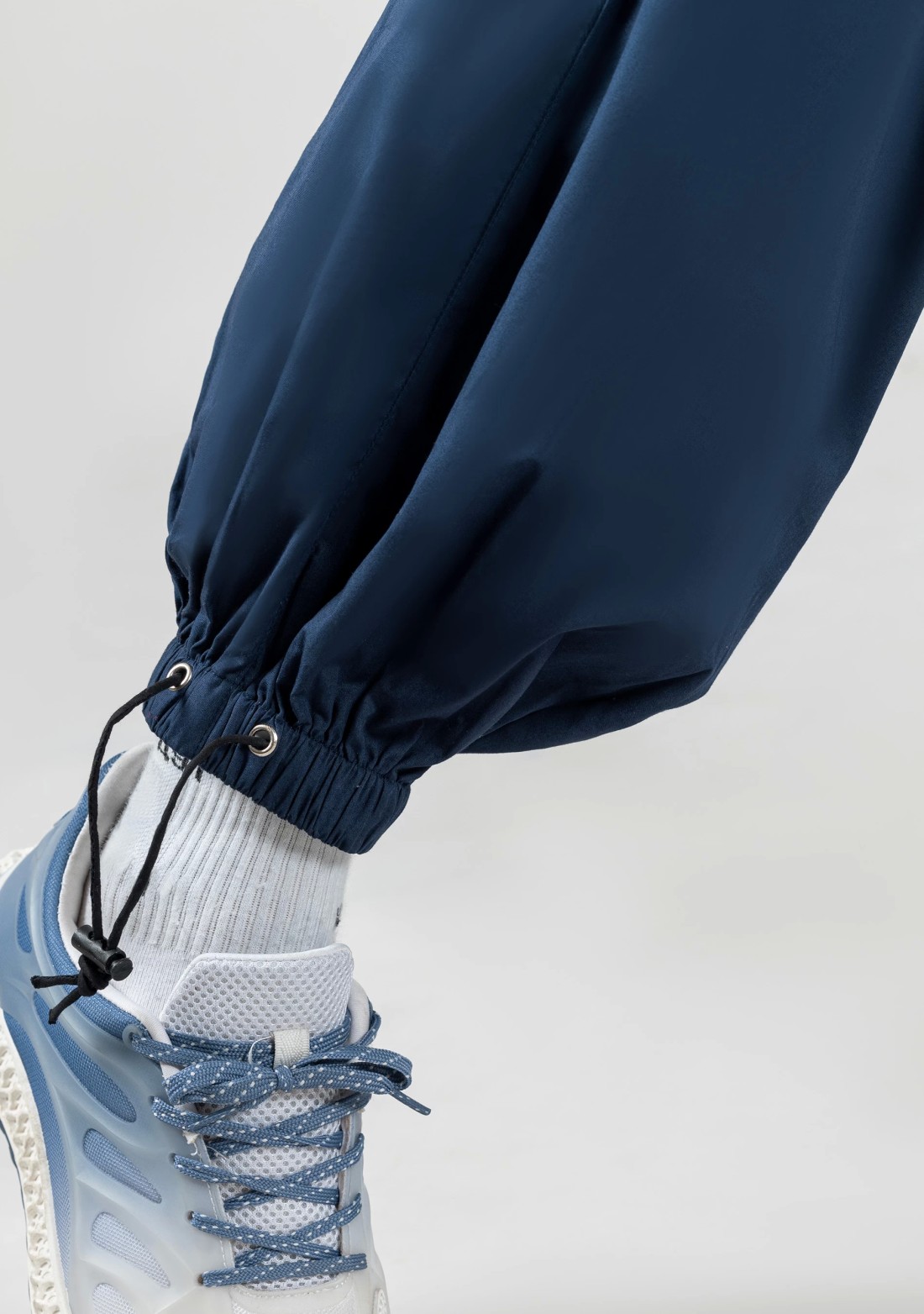 Blue Extra Wide Leg Men’s Cotton Parachute Trousers