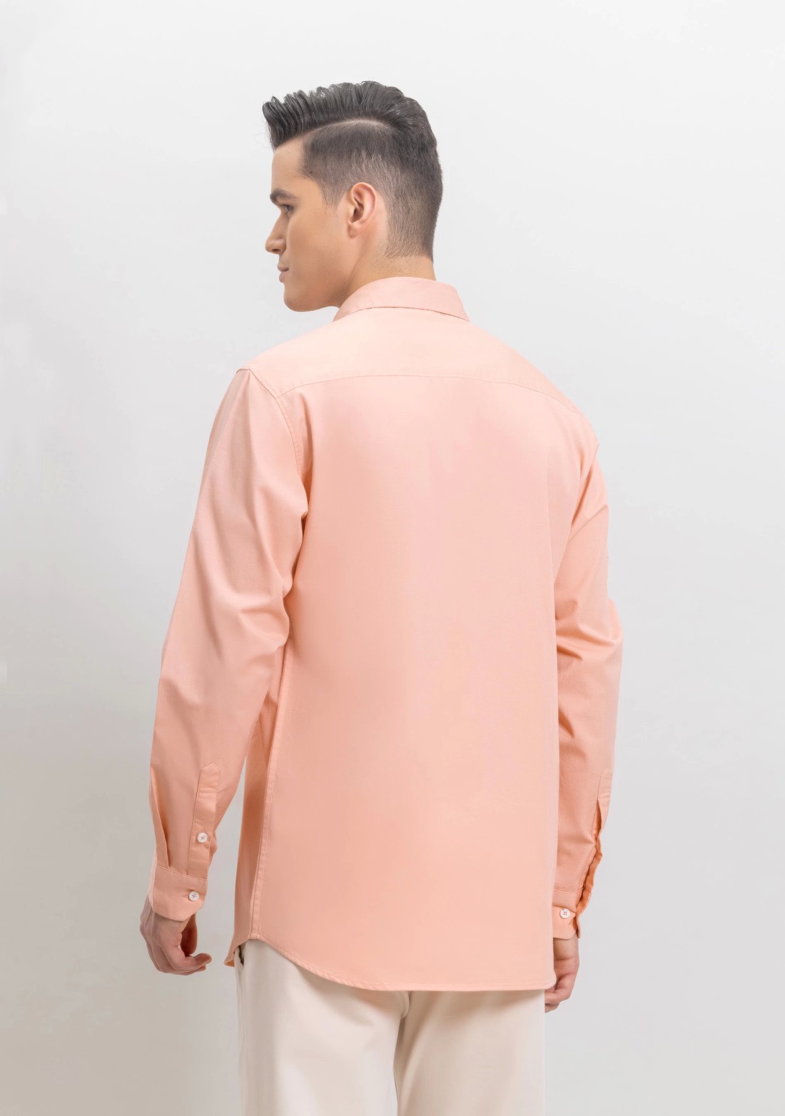 Peach Fine American Twill Slim Fit Formal Shirt