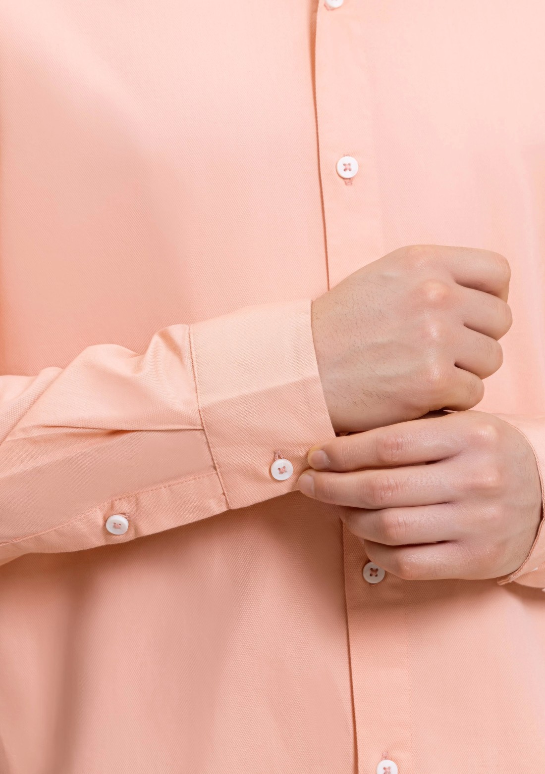 Peach Fine American Twill Slim Fit Formal Shirt