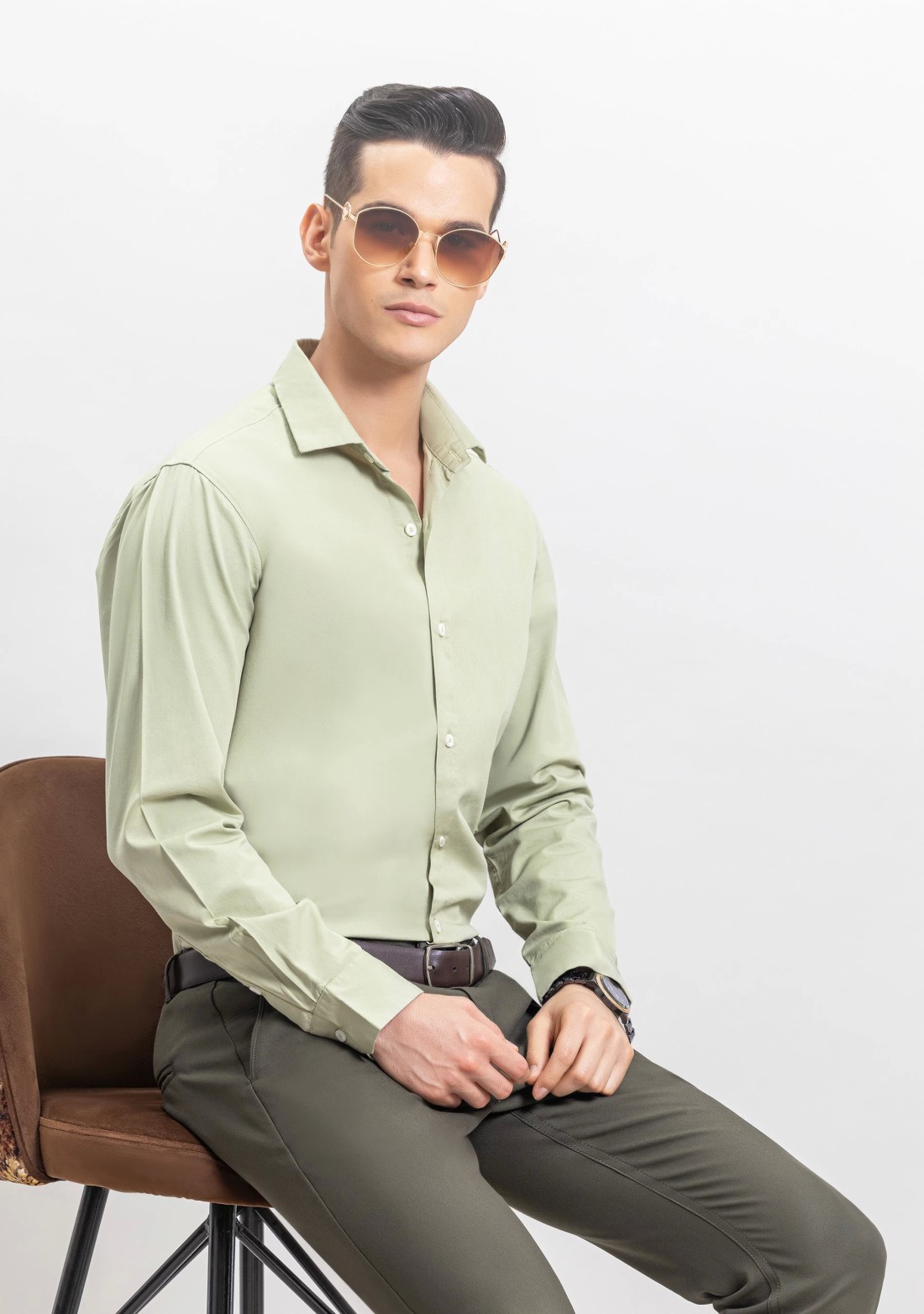 Olive formal shirt on sale