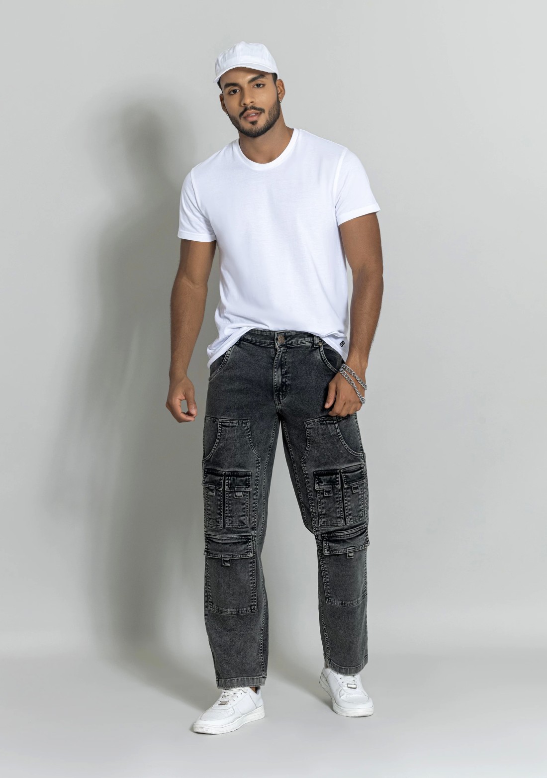Black Straight Fit Cut and Sew Men's Fashion Jeans