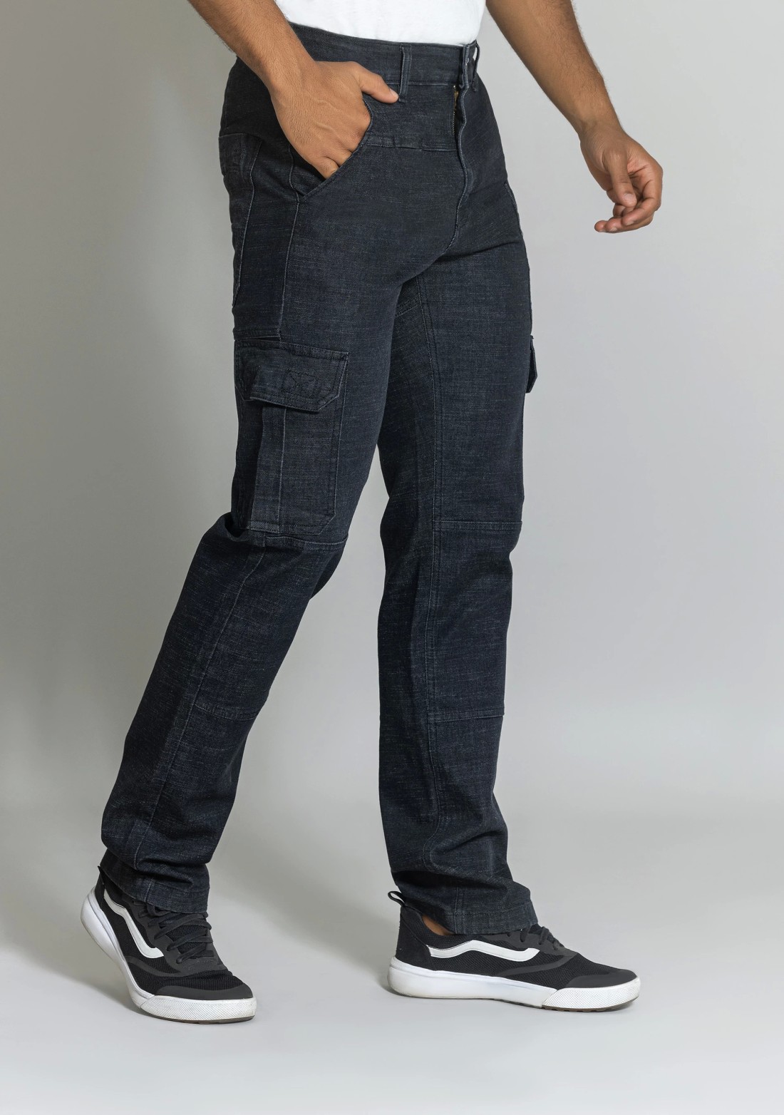 Black Straight Fit Raw Wash Men's Fashion Jeans