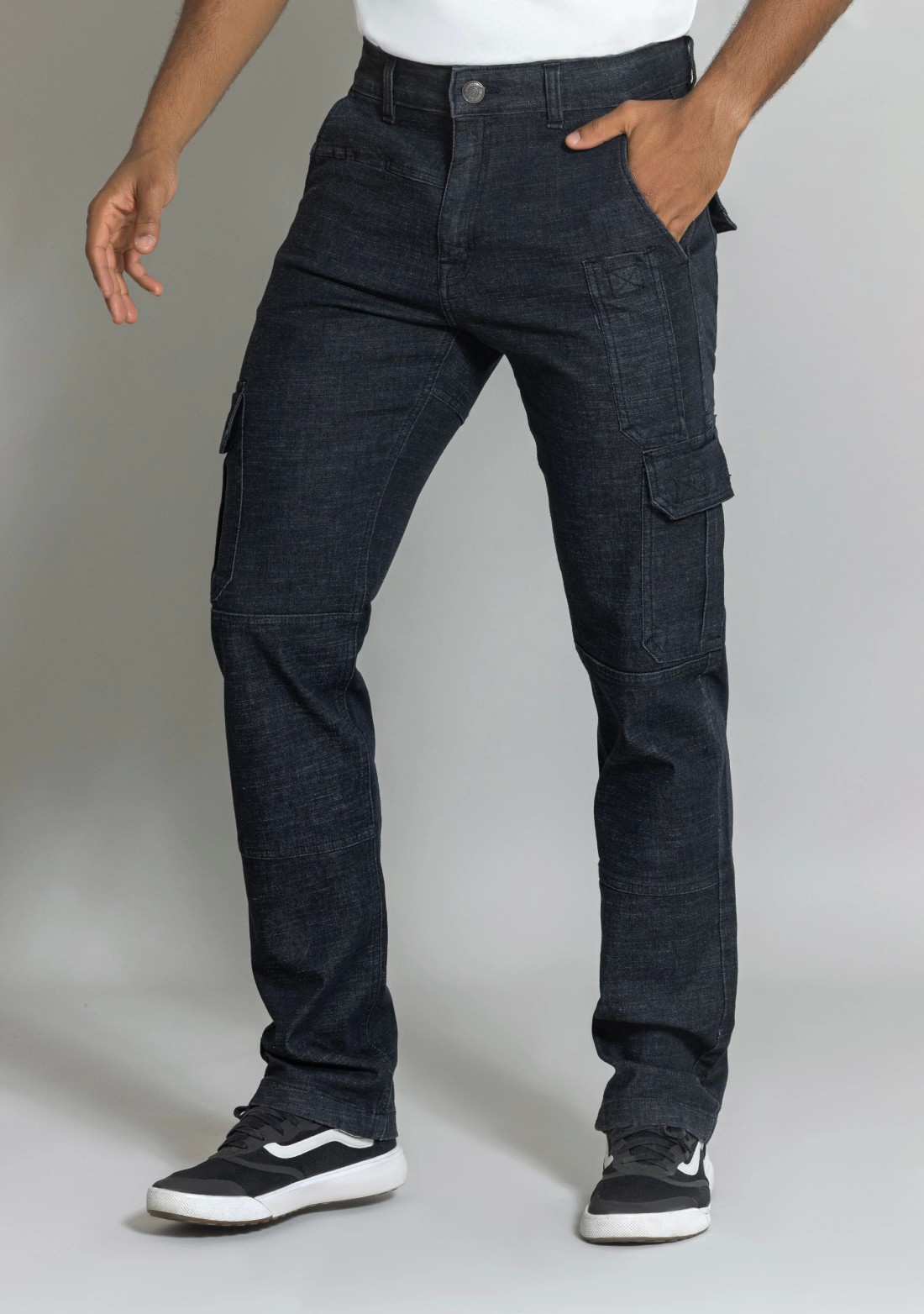 Black Straight Fit Raw Wash Men's Fashion Jeans