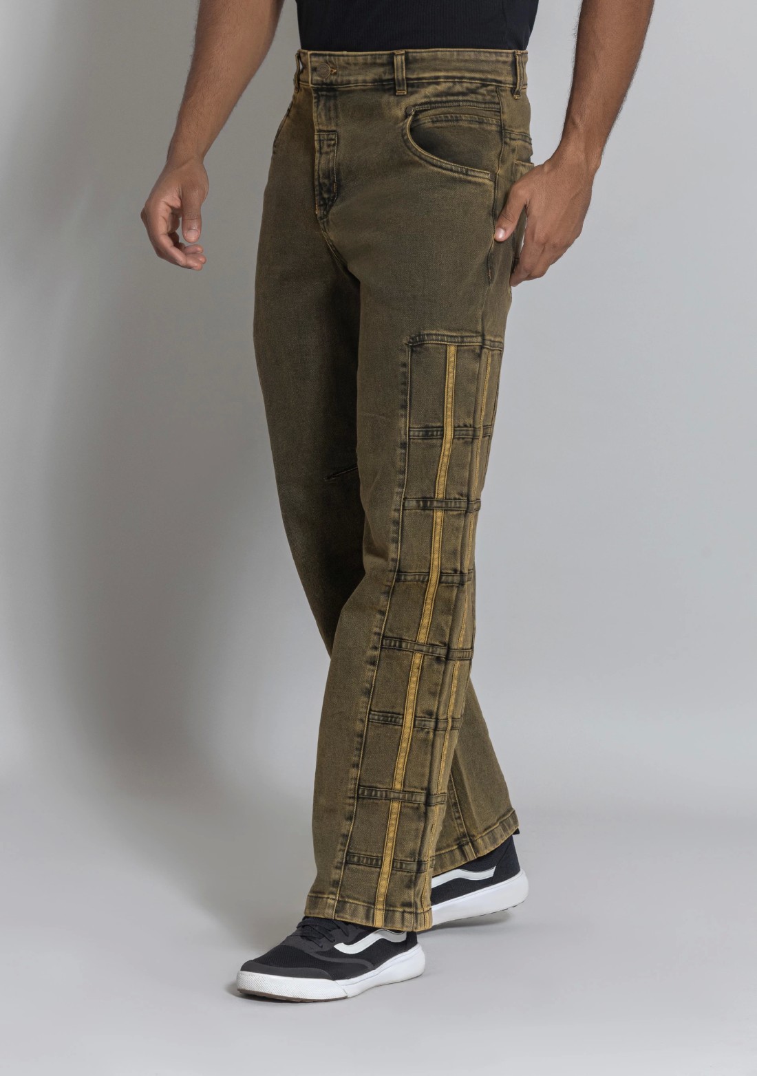 Beaver Brown Wide Leg Men's Fashion Jeans