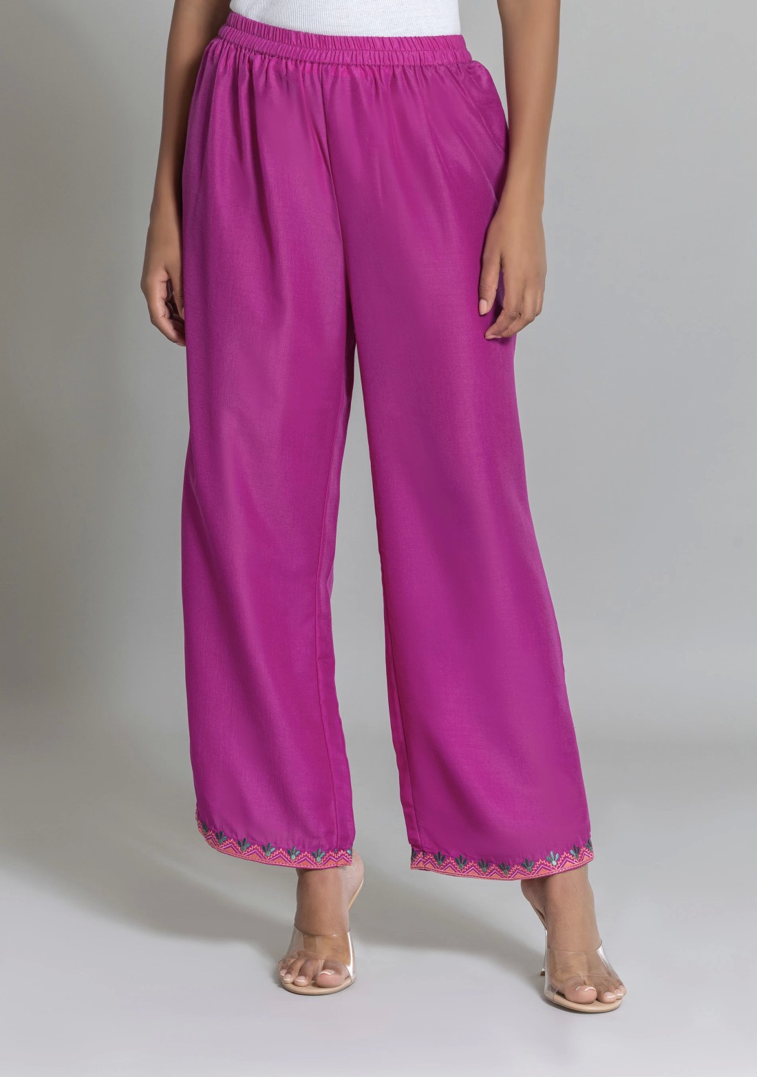 Pink Muslin Embroidered Kurta and Pants Set