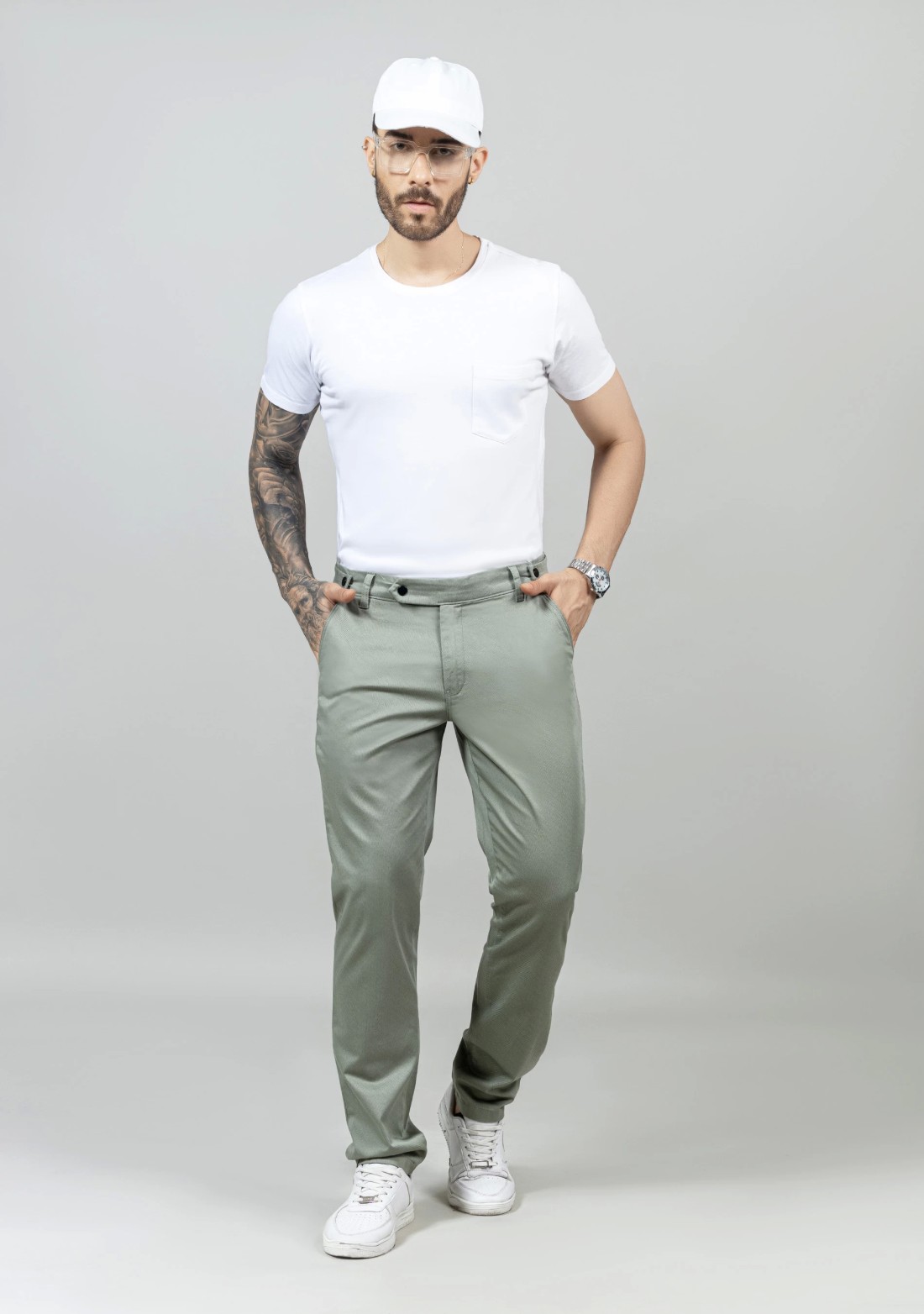 Mint Slim Fit Men's Fashion Trousers