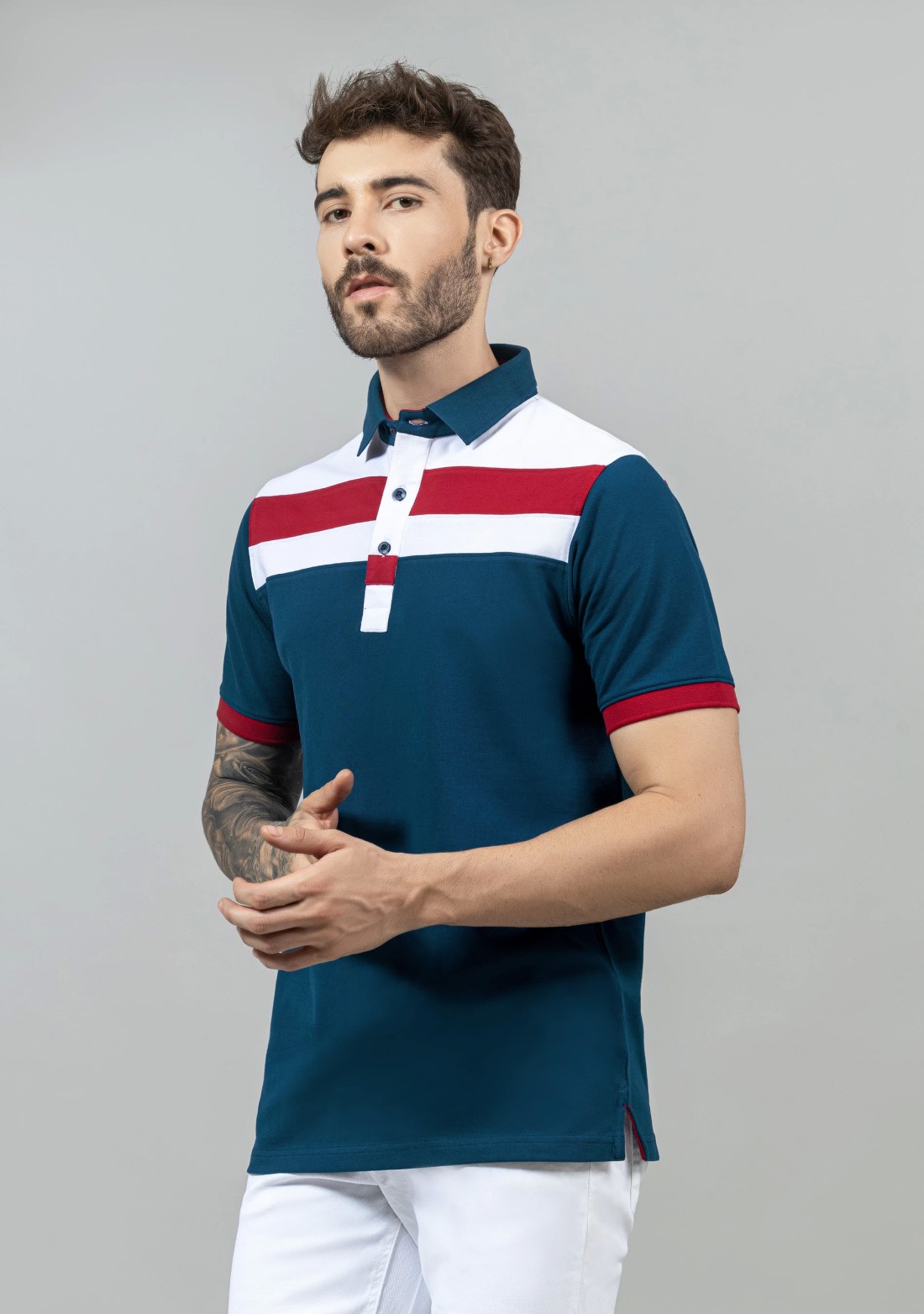 Blue Regular Fit Men's Polo T-Shirt