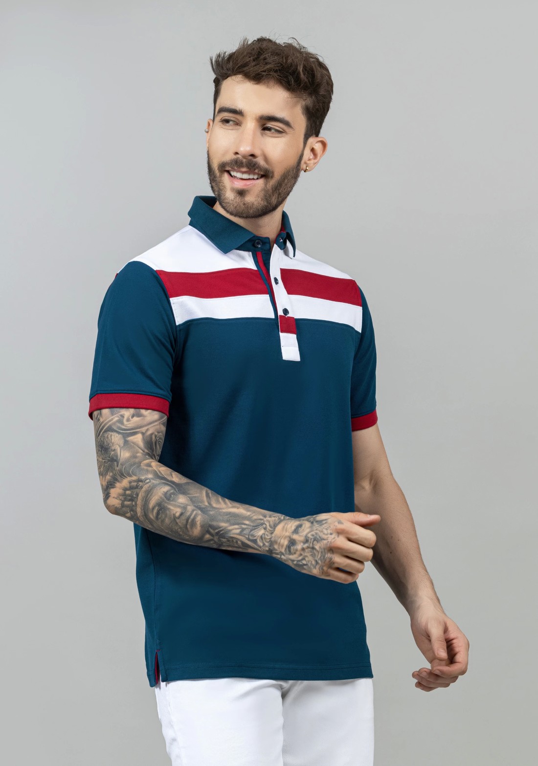 Blue Regular Fit Men's Polo T-Shirt