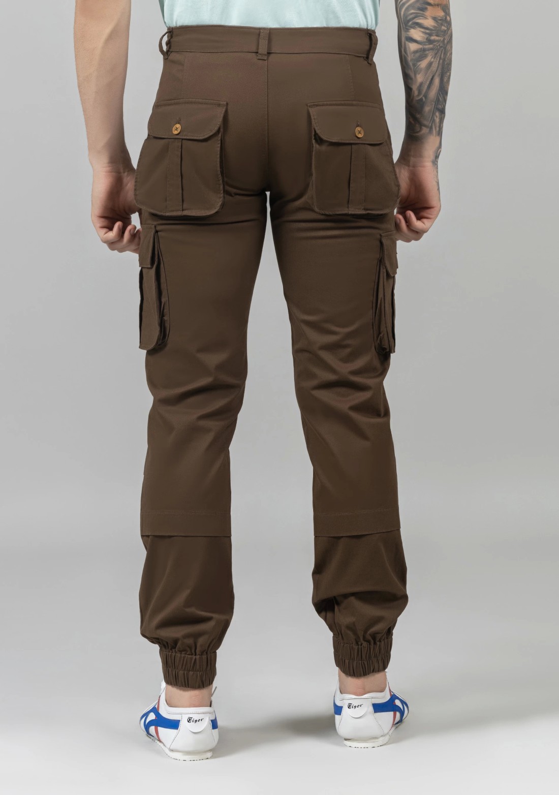 Brown Slim Fit Men's Cargo Trousers