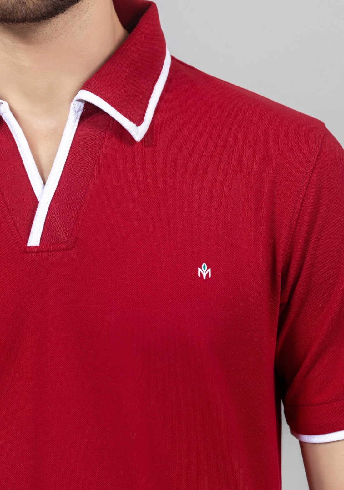 Red Regular Fit Cotton Men's Polo T-Shirt