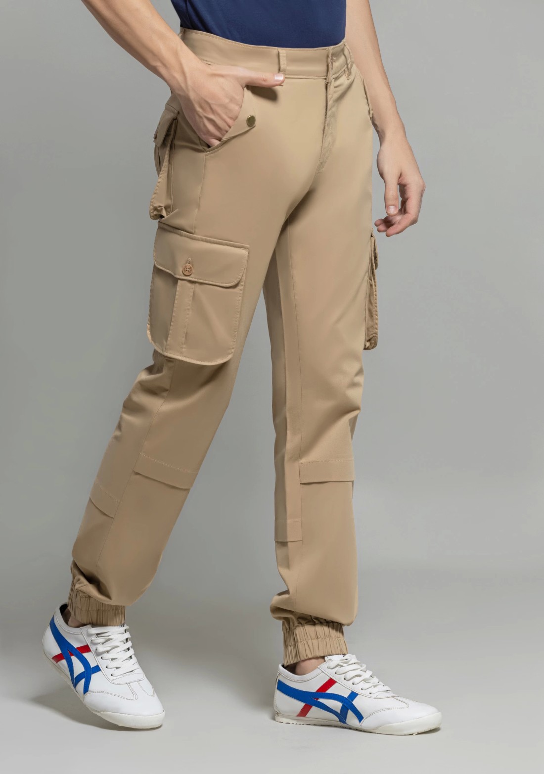 Camel Regular Fit Men's Cargo Trousers