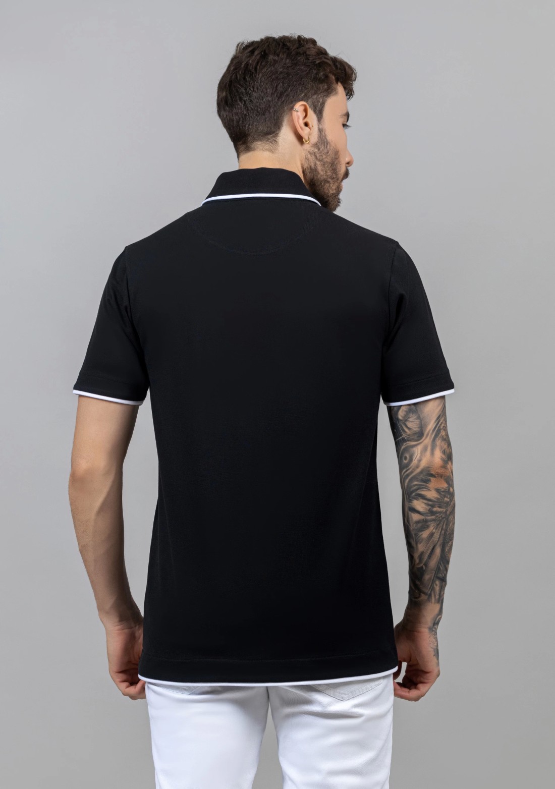 Black Regular Fit Men's Fashion Polo T-Shirt