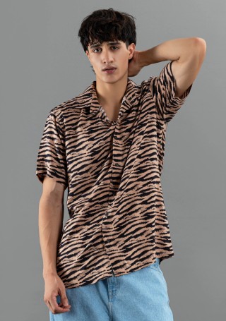 Leopard Print Regular Fit Rhysley Men's Cotton Shirt