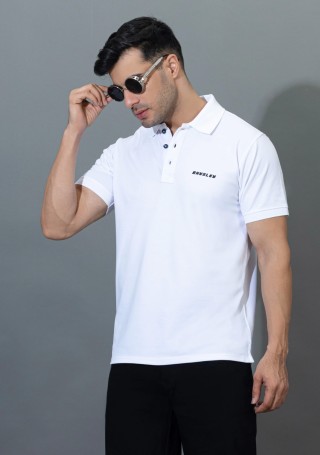 White Regular Fit Rhysley Men's Polo T-Shirt