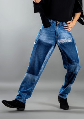 Blue Relaxed Straight Fit Men's Fashion Jeans