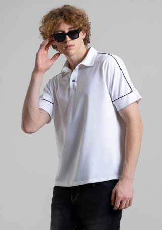 White Regular Fit Men's Polo T-shirt