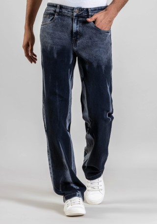 Blackish Grey Wide Leg Men's Fashion Jeans