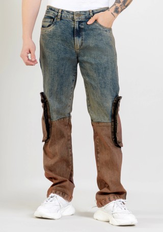 Two Tone Boot Cut Men's Fashion Jeans