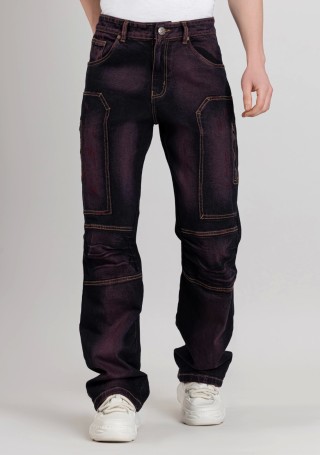 Purple Boot Cut  Men's Fashion Denim