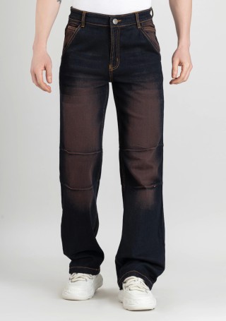 Blue Wide Leg Men's Fashion Jeans