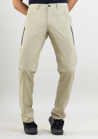 Beige  Regular Fit Men’s Casual Cotton Trousers