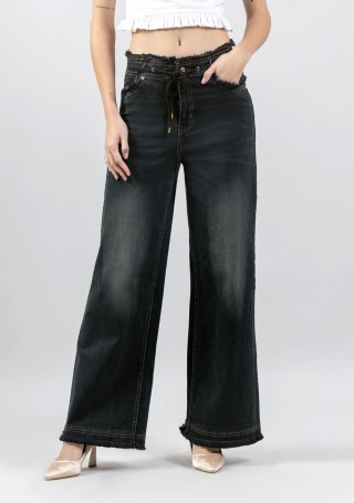 Black Wide Leg Women s Fashion Jeans Buy Online at Best Price Mehar