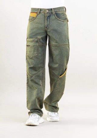 Green Wide Leg Men's Fashion Jeans