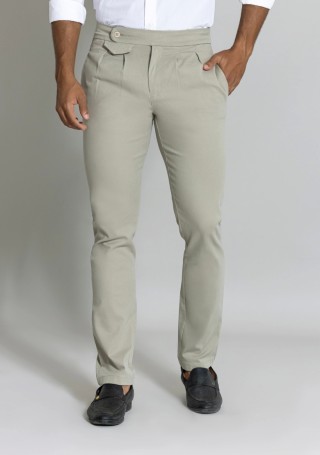 Khaki Slim Fit Men’s Front Pleated Gurkha Pants