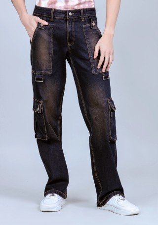 Sunset Blue Wide Leg Men's Fashion Jeans