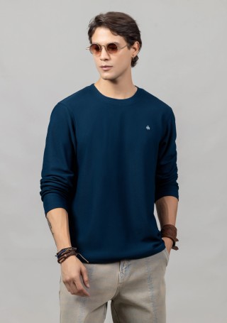 Navy Structured Regular Fit Men's T-shirt