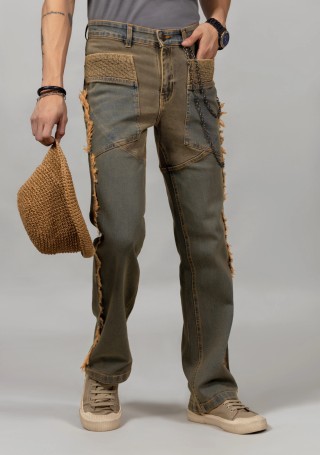 Brownish Vintage Blue Men's Boot Cut Fashion Jeans