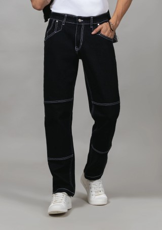Black Slim Fit Raw Wash Men's Fashion Jeans